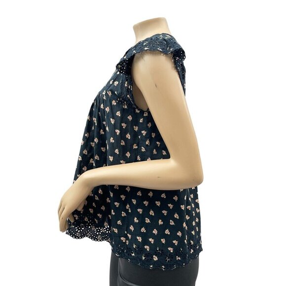 Ulla Johnson Floral Women Top Embroidered Lace Cap Sleeves & Keyhole Neck 0/XS‎ - Picture 9 of 10